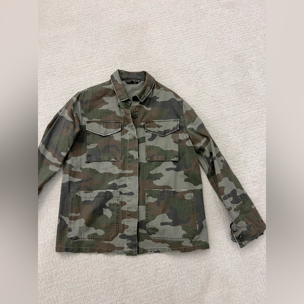 TOPSHOP Green Camo Utility Jacket Coat